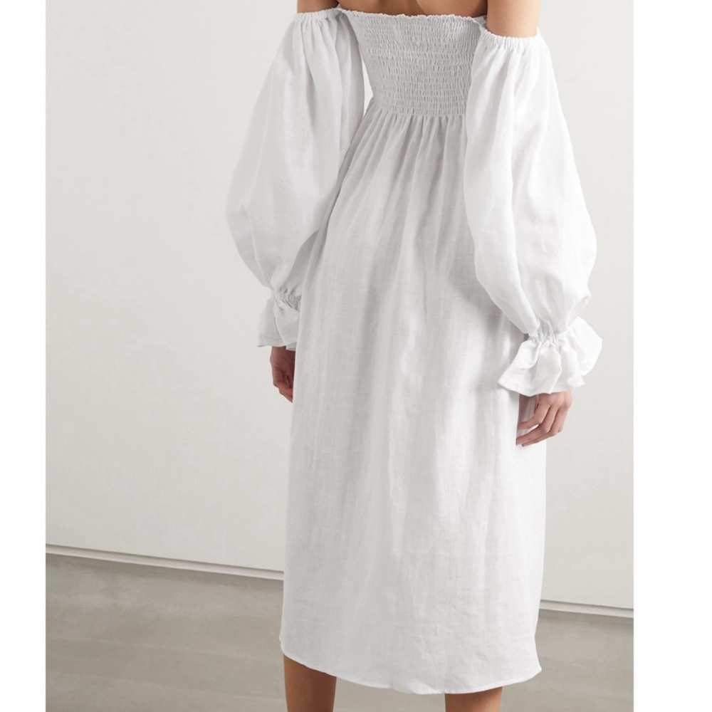 SLEEPER Atlanta Linen Dress in White NWT - Picture 7 of 8